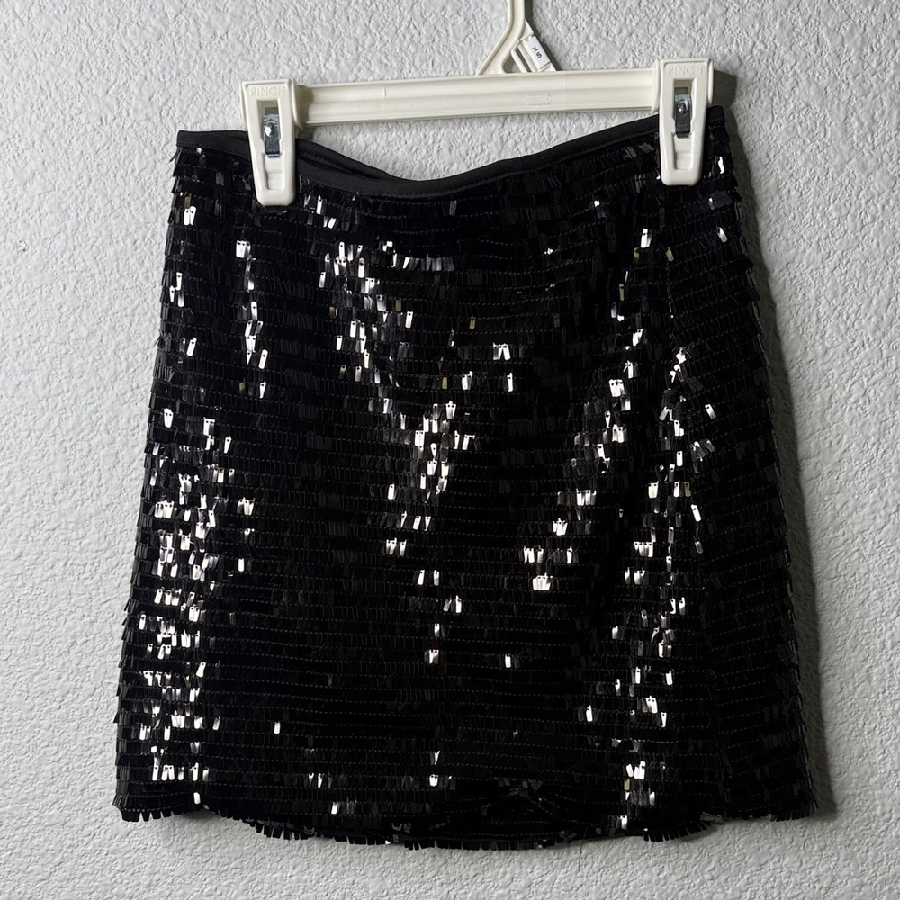 GB Girls Shimmering Black Sequin Mini Skirt